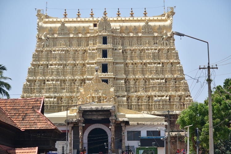 Padmanabhaswamy Temple The temple is built in an intricate fusion of the indigenous Kerala style and the Tamil style (kovil) of architecture associated with the temples located in the neighbouring state of Tamil Nadu, featuring high walls, and a 16th-century Gopuram.